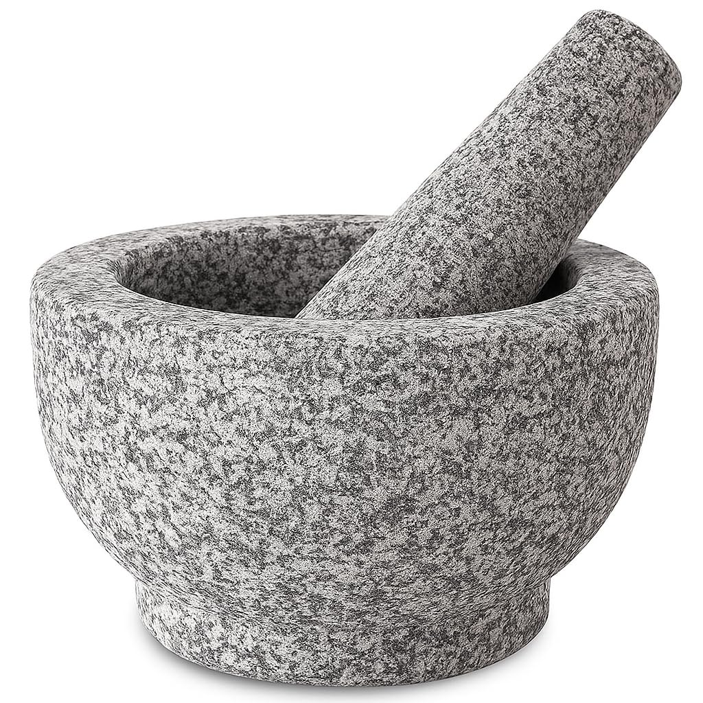 EZAHK Mortar and Pestle Set Stone | Ginger Garlic Crusher for Kitchen Unpolished Heavy Stone Material | Best Masher Kitchen Tool